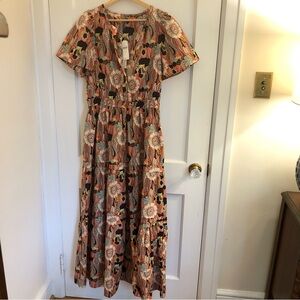 Anthropologie the sommerset maxi dress beige floral print